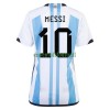 Maillot de Supporter Argentine 3 Star MESSI 10 Coupe du Monde 2022 Pour Femme